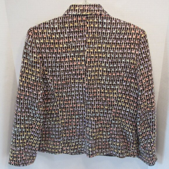 Sag Harbor Petite Full Zip Rainbow Confetti Vintage Tweed Blazer/Jkt Size 10P - Picture 2 of 3
